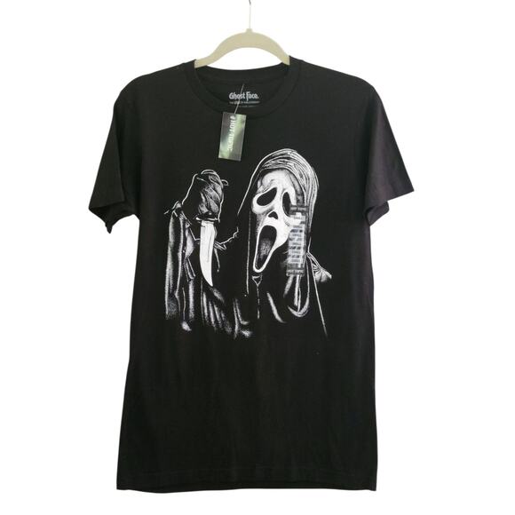 Hot Topic Scream Ghost Face Lives 2-Sided‎ Tee Graphic T-Shirt Size Small Black - Picture 1 of 6